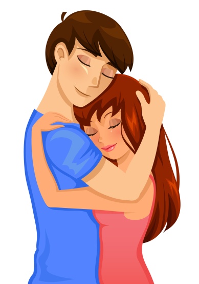 man and woman hugging lovingly